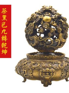 特大铜制秘法九转乾坤鼎摆件吉祥如意家居办公室吉祥摆件
