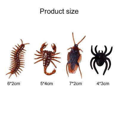 48pcs Halloween Simulation Bug Cockroach Spider Centipede