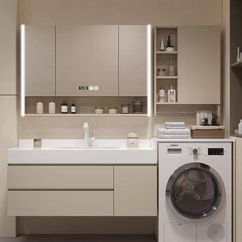 定制浴室柜洗脸盆柜组合岩板洗漱台洗手池一体盆异型切角尺寸定做