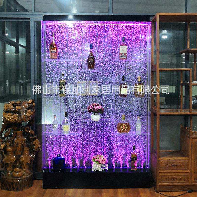 大型亚克力屏风水幕墙 流水气泡墙 创意鱼缸水族箱玄关隔断可定制