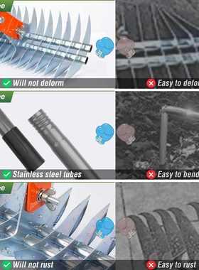 Walensee Thatch Rake 15英寸草坪草耙