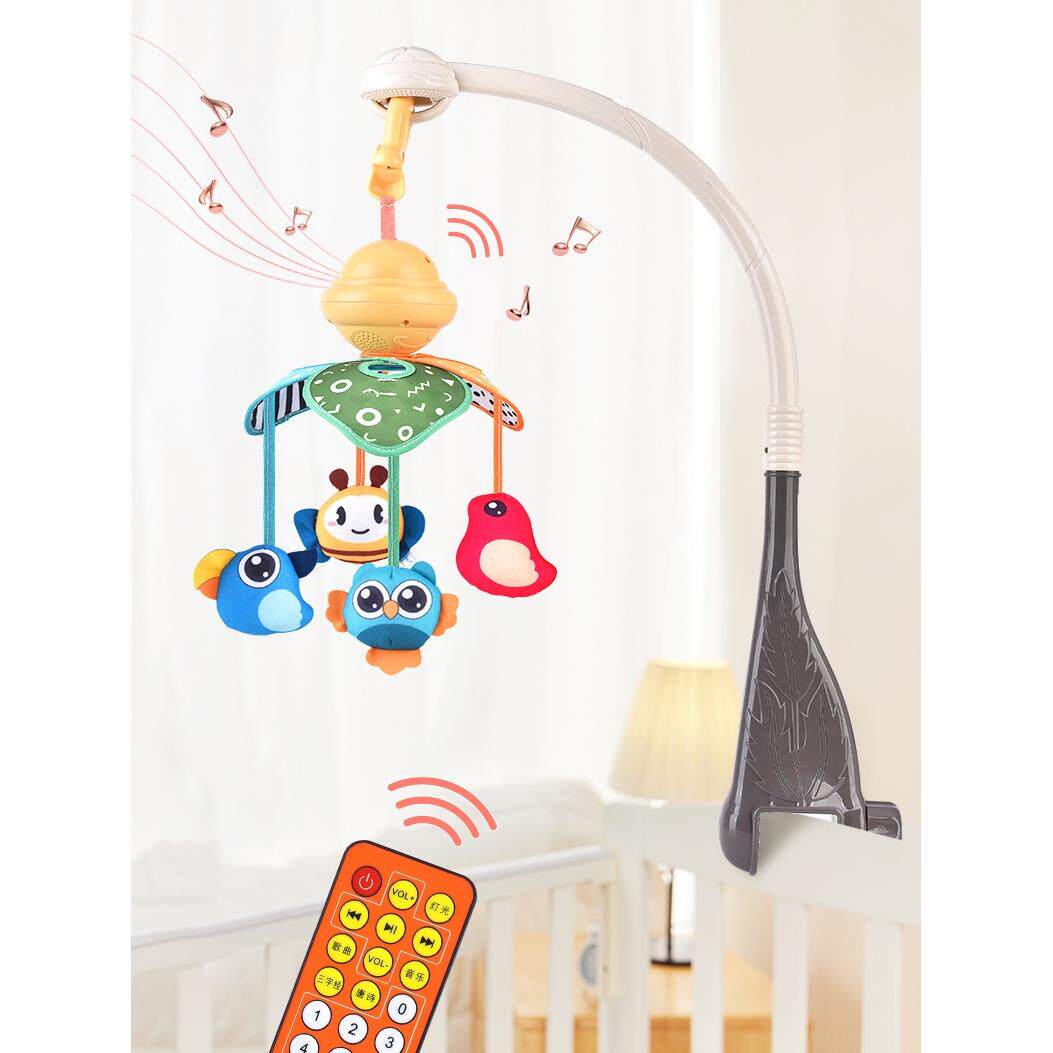 婴儿推车玩具挂件带音乐旋转床铃可夹悬挂式床头摇铃吊挂车载安抚