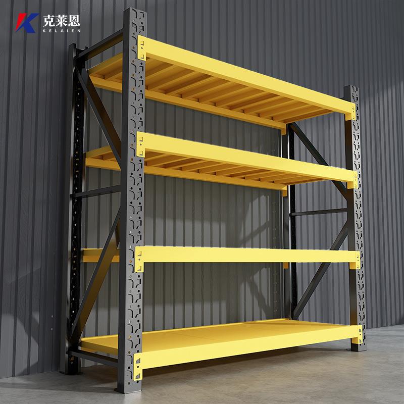 仓储黑黄货架仓库置物架快递超市展示加厚货架仓储重型铁架子