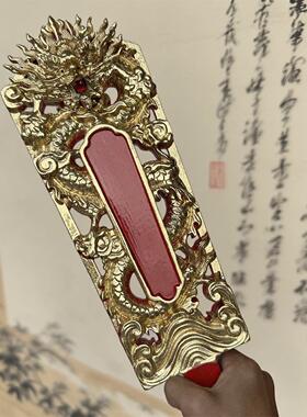 手持令手握令龙令牌红色安金木雕工艺令箭天师王爷将军令道家法器