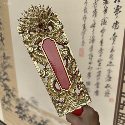 手持令手握令龙令牌红色安金木雕工艺令箭天师王爷将军令道家法器