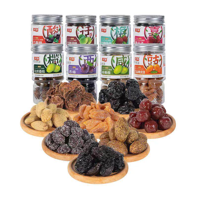 多巧香九制话梅休闲办公蜜饯酸梅子咸橄榄嘉应子杨梅西梅罐装零食