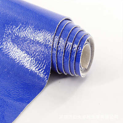 真超纤皮革1.0镜面防水漆皮褶皱鞋革箱包鞋面高光漆面超纤皮