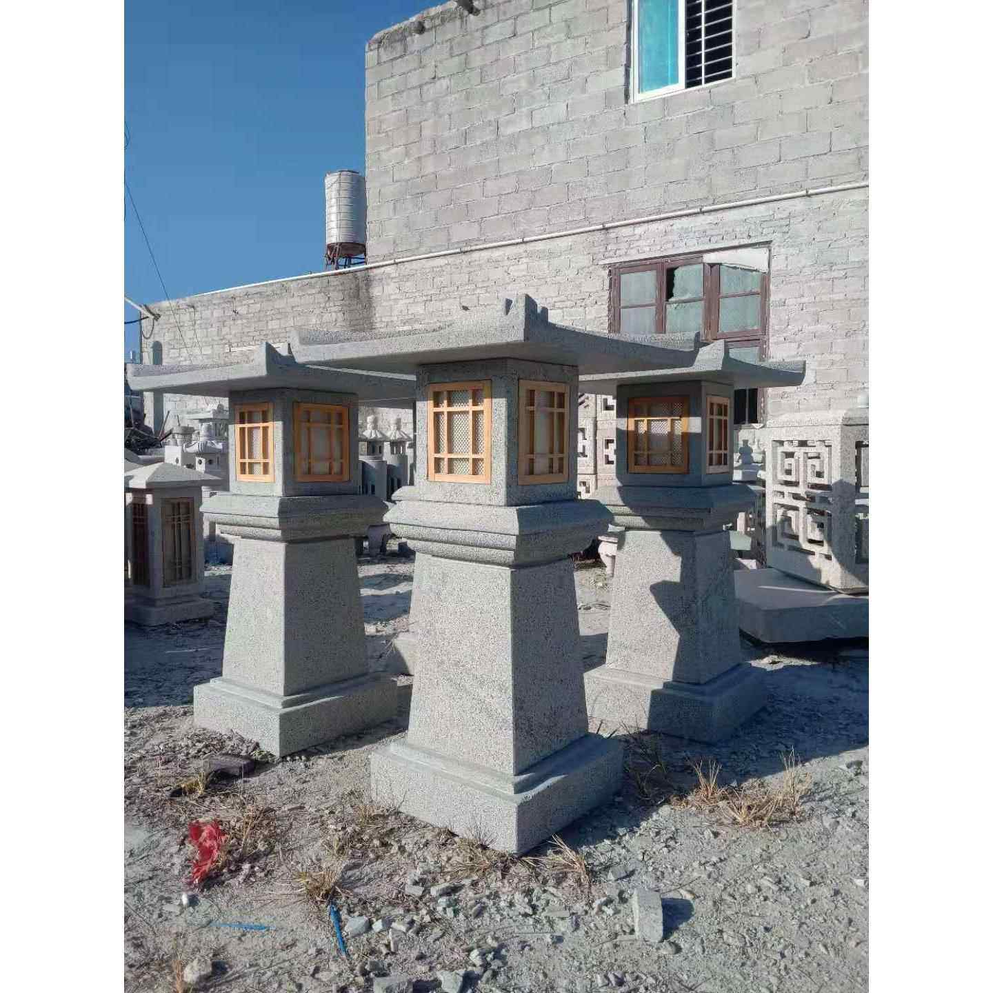 石雕石灯仿古石灯日式照明石灯笼做旧庭院园林地灯摆件