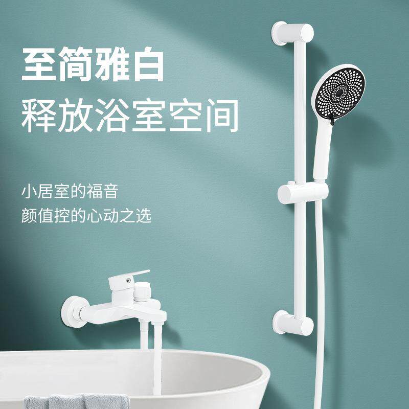 新款直销枪灰色分体式升降花洒套装浴缸龙头全铜家用卫生间浴室淋