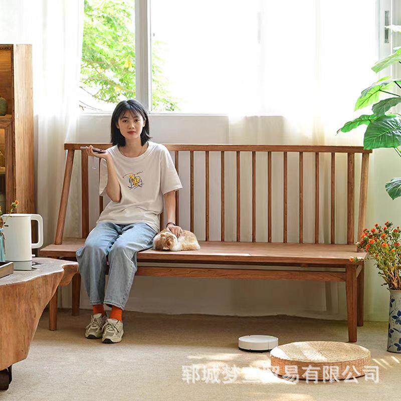 老榆木靠椅背长椅7564512罗汉床民中式式长宿椅长条田园凳中餐复