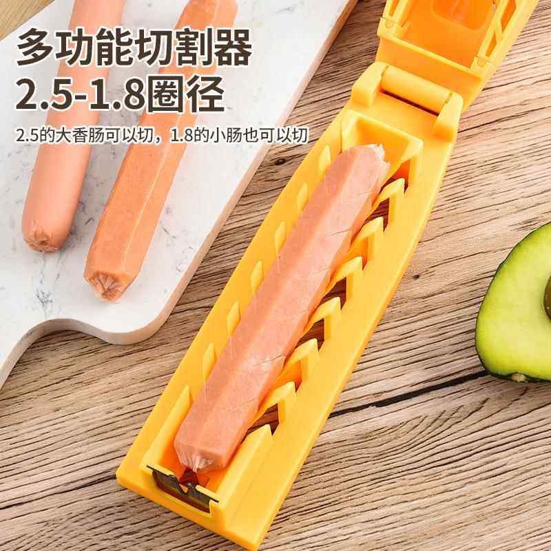 香蕉切片器火腿肠夹子水果分割器创意多功能割刀切瓜神器厨房工具