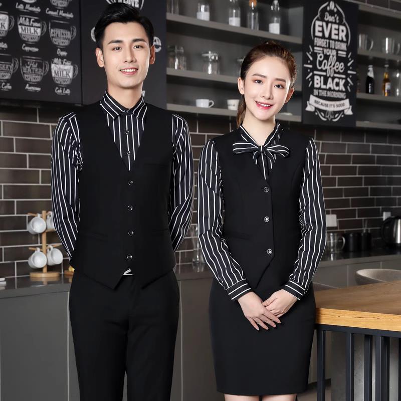 酒店服务员工作服秋冬装长袖餐饮网吧咖啡厅火锅饭店蛋糕汉堡制服
