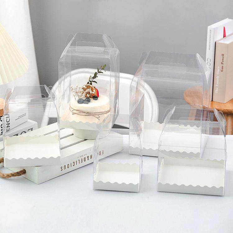 3寸4寸5寸6寸透明生日蛋糕盒10个 加高烘焙甜品包装盒 配白色底托
