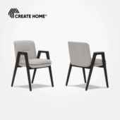 意式 极简Lance餐椅轻奢高端家用棉麻布艺设计师靠背单人扶手椅子