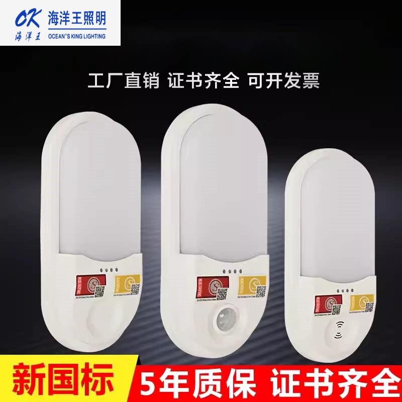 海洋王照明消防应急壁灯led新国标声光控人体感应楼道疏散指示灯