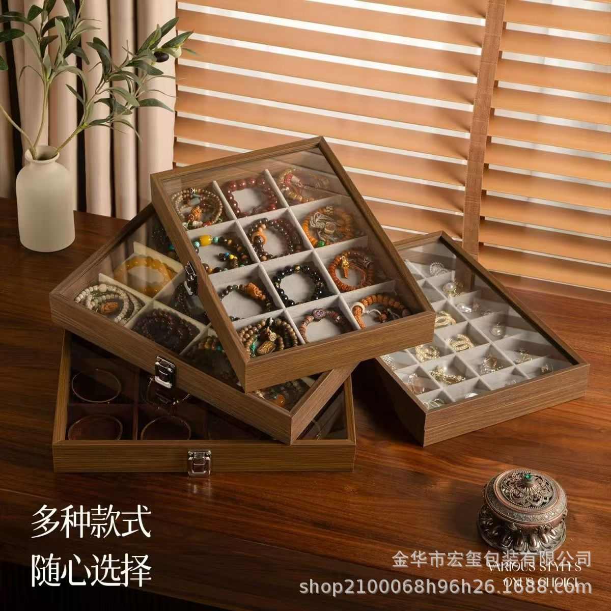 手专用防氧化透明文玩手串手镯展示盒盒大容量串珠存放饰收纳盒盒