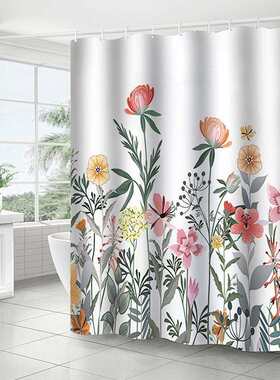 数码印花浴帘C型塑料挂钩防水遮光款式多样 量大从优