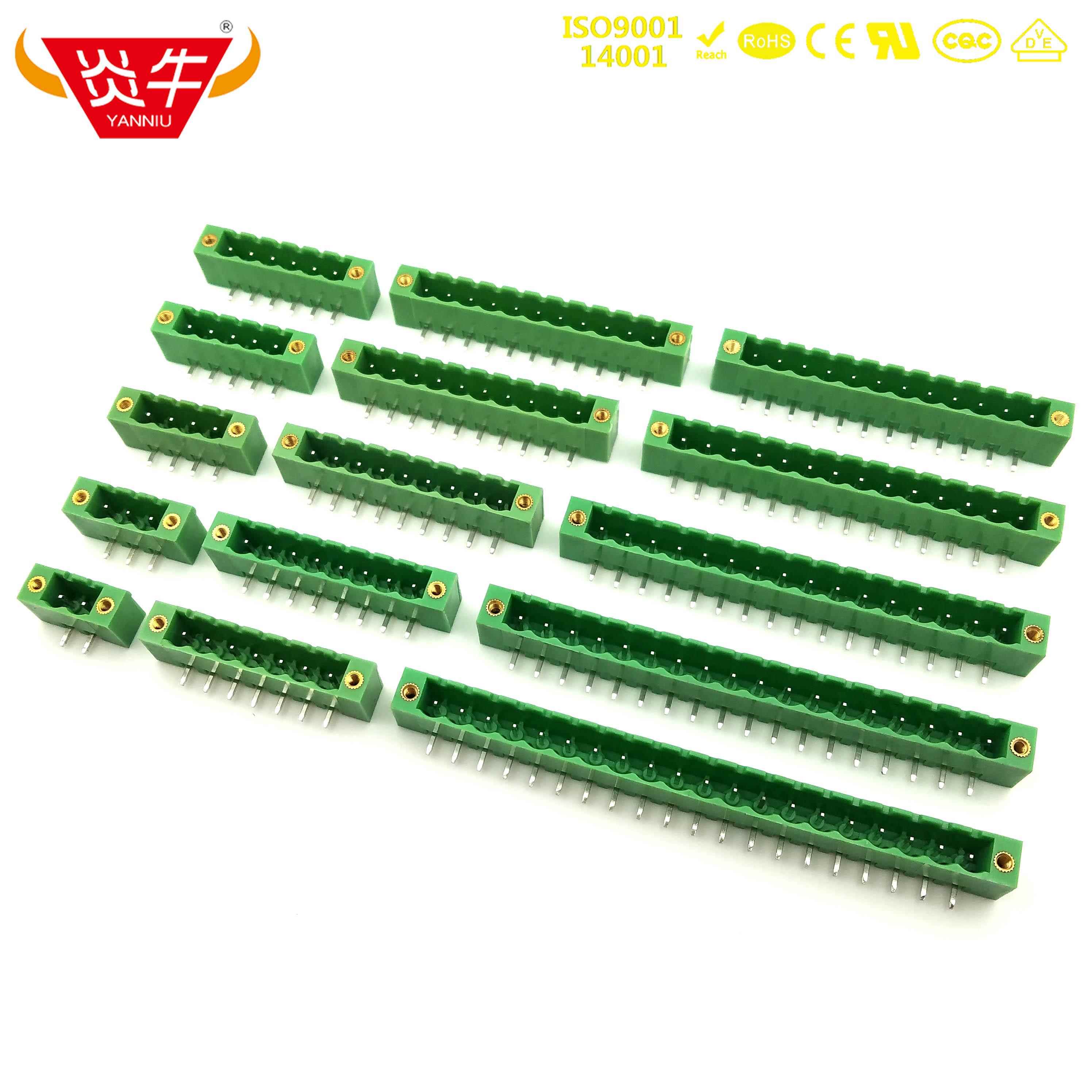 5.08mm插拔式PCB接线端子台KF2EDGRM/MSTB2.5-GF凤凰接线柱接线排