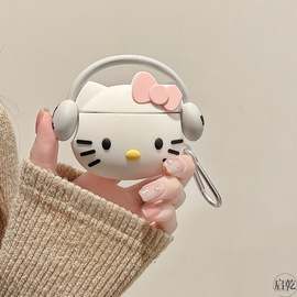 启乾可爱卡通凯蒂猫airpods3耳机保护壳套2pro二三代适用苹果无线蓝牙，硅胶软壳少女心哈喽hellokitty