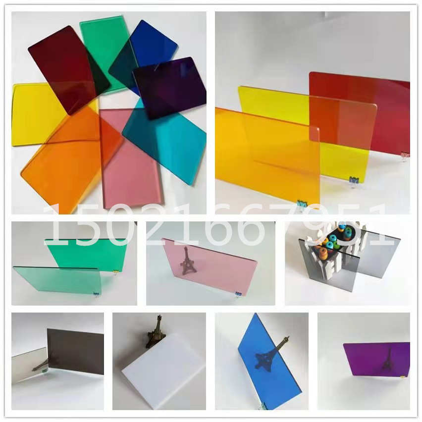 PC耐力板透明红粉橙黄防弧光板绿青蓝紫茶色烟灰色聚碳酸酯板PC板
