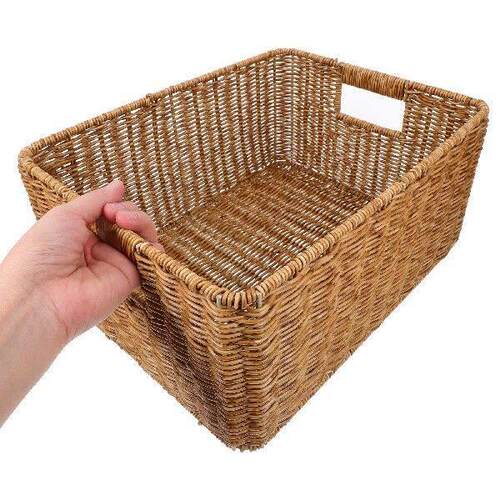 Imitation Rattan Storage Basket Woven Shelf Baskets For