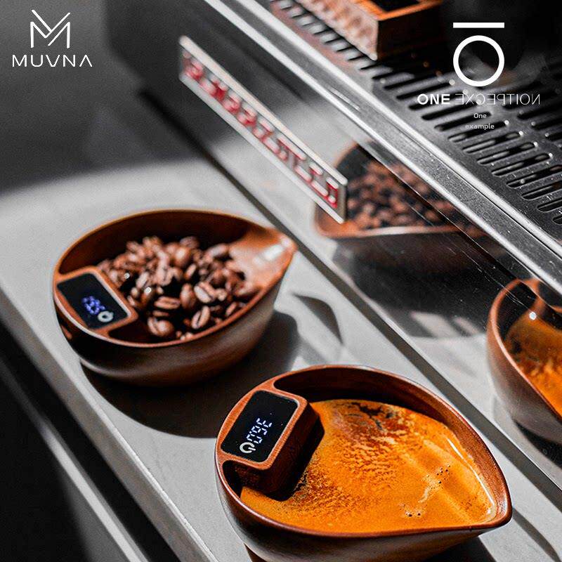慕威纳MUVNA 豆盘电子称胡桃木手冲意式咖啡秤重展示盘烘焙定量