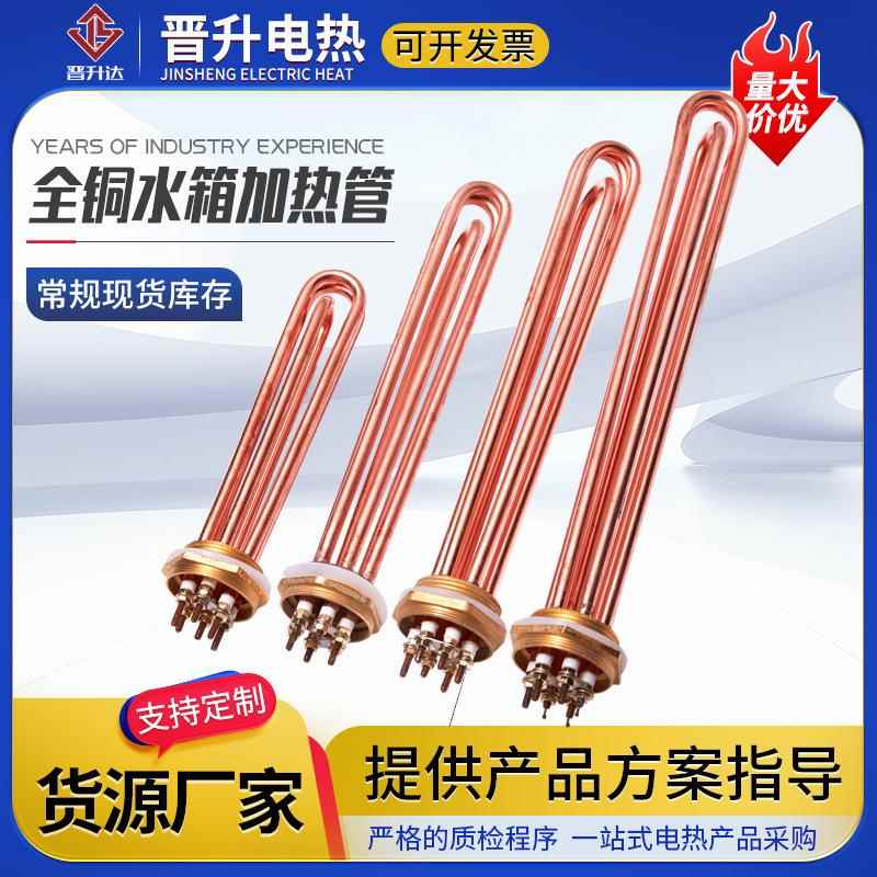 全铜六角螺纹水箱加热管空气能水箱加热管大功率烧水螺纹电加热棒