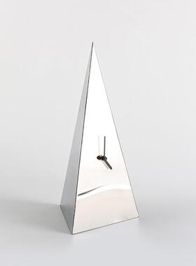 抽DEF时象艺术三角形书座钟摆件板样房售楼处房卧室桌面钟时尚装