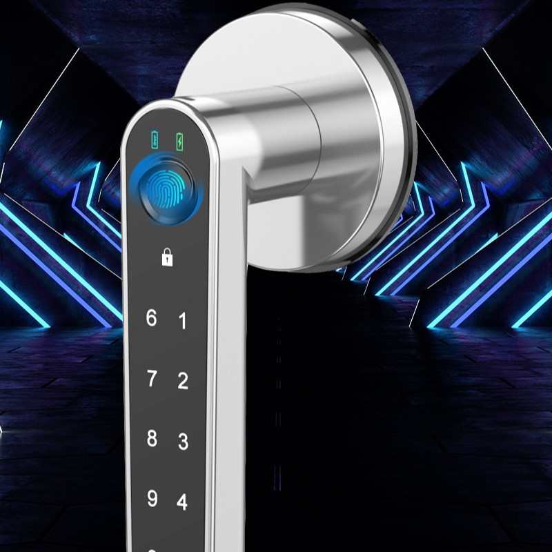 2022新款一握开把手大指纹头密码锁单舌u型形球锁木门浴室锁