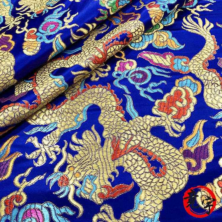 新款直销三条龙花型仿宋织锦缎云锦布料包装布服装面料丝绸仿真丝