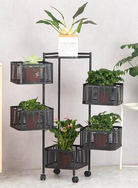 厨蔬菜架旋置IIQ物架落地多层收纳架房家转多用功能放果蔬菜专用