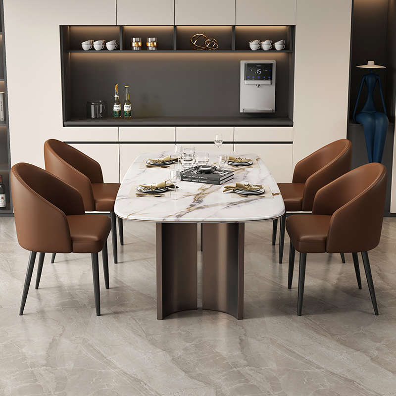 餐椅家用 现代简约餐厅椅子意式铁艺餐桌椅 北欧轻奢洽谈酒店椅子