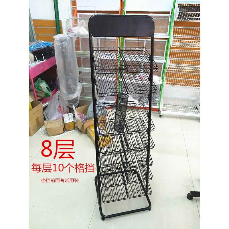 化妆品店可拆卸落地指甲油展示架铁质黑色喷漆甲油胶陈列货架8层