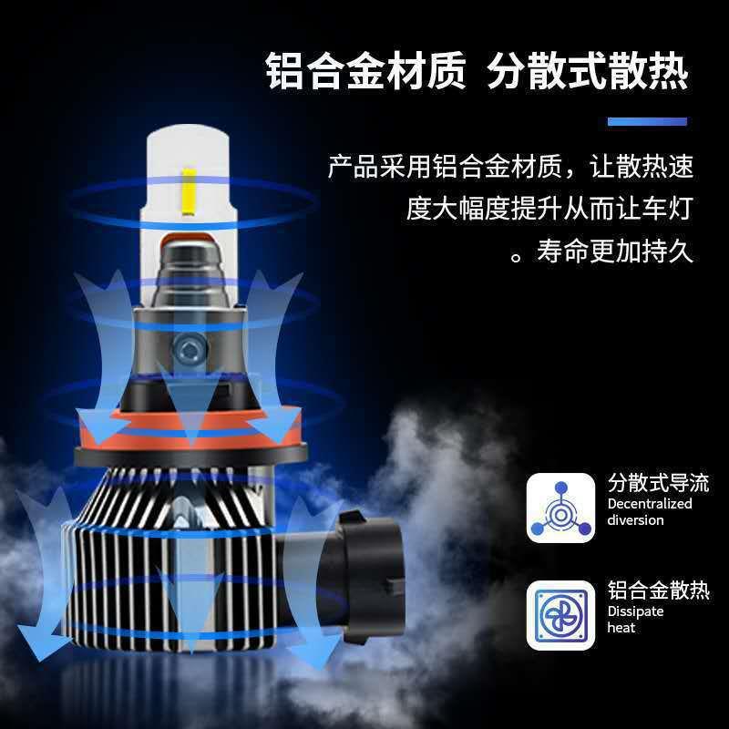 厂家直销汽车LED大灯网红青柠色LED雾灯H4 黄金光LED雾灯H4热销