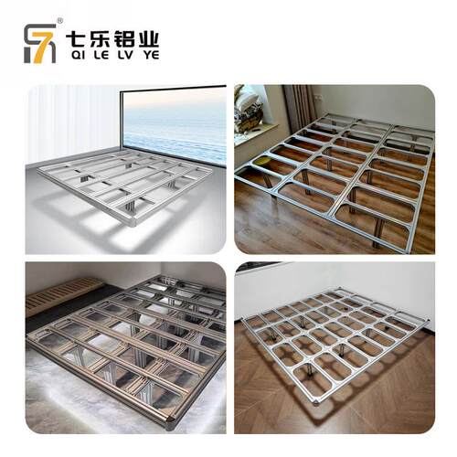 悬浮床主卧双人床现代简约无床头铝型材架铝材榻榻米排骨架悬空床
