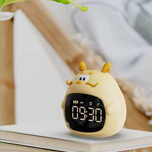 胖胖龙闹钟 小程序设置 大铃声学生贪睡计时器 LED多功能显示闹钟