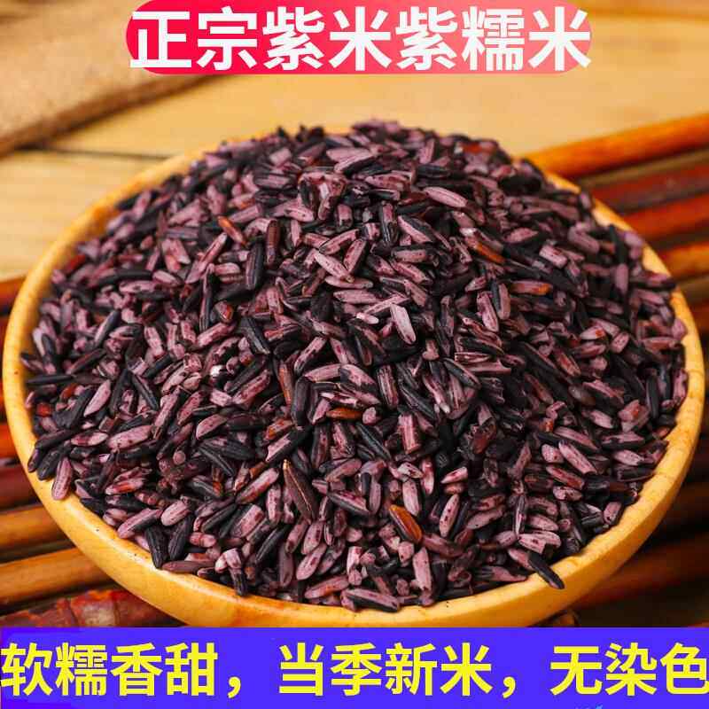 正宗紫米紫糯米云南墨江新米非黑血糯米煮粥饭团紫米露包粽子材料