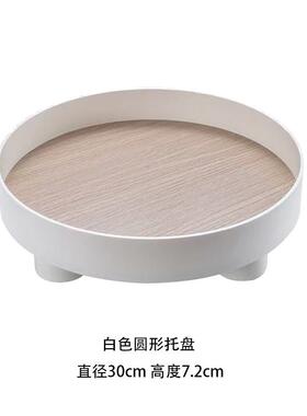 新款欧简约圆托道盘ins风家居装饰摆件形化北妆品桌面收纳 网红花