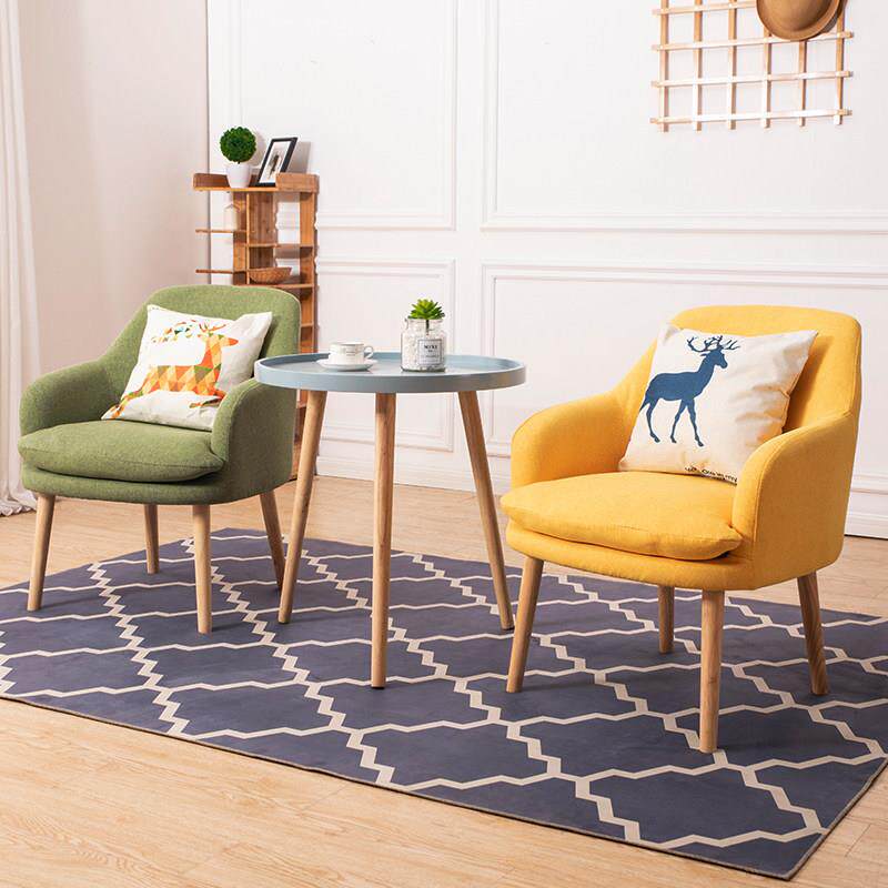 北欧风阳台小清新单人布艺沙发椅简约客厅卧室休闲桌椅组合三件套