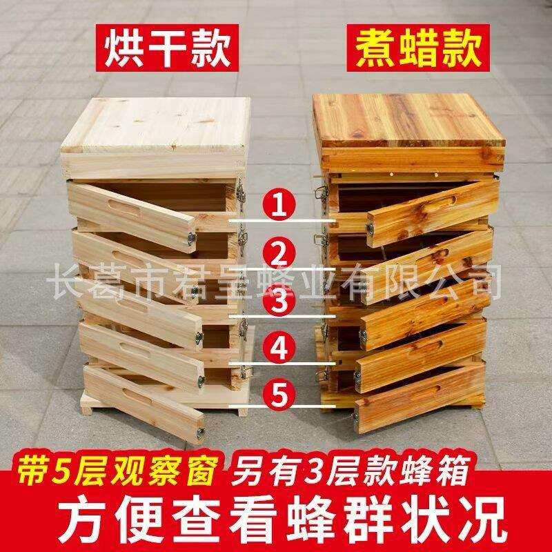 加大格子蜂箱中蜂煮蜡土养蜜蜂箱全套加厚烘干杉木五层蜂箱土蜂桶