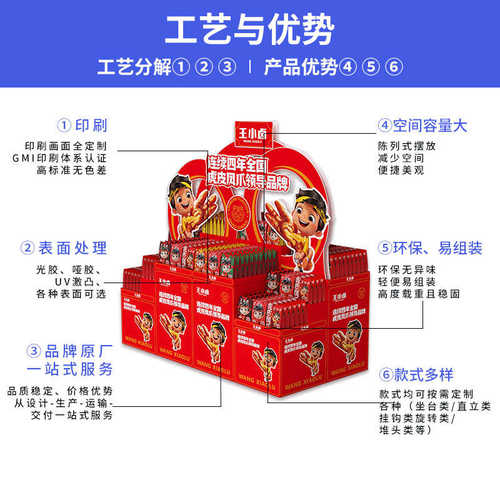 卖点设计王小卤方箱纸堆头 组合型食品瓦楞纸场景营销展示纸展架