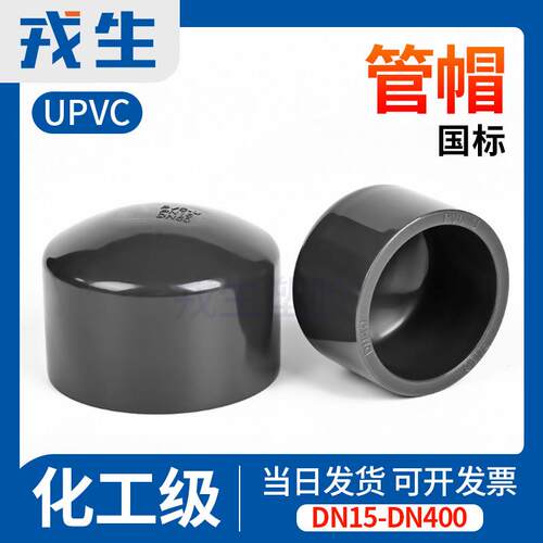 戎生UPVC管帽内插阻流塞管堵闷头工业化工给水管件PVC管阻流塞50