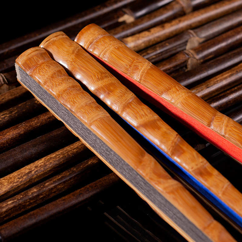 9.5寸罗汉竹折扇佛肚竹男士扇子文玩扇收藏扇空白苏工宣纸书法扇