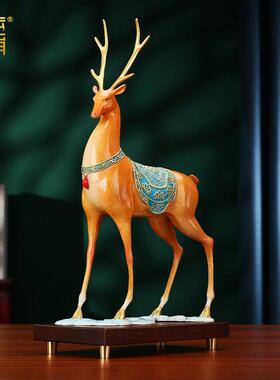 黄铜鹿摆件《青云直上鹿》家居客厅办公室装饰品开 业领导朋友礼