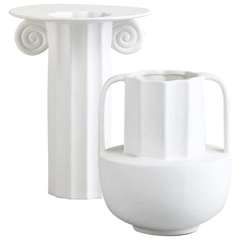 Best west 北欧ins风高档陶瓷罗马柱花瓶摆件 样板间软装家居饰品,家居饰品,花瓶,淘宝优惠券,粉丝福利购,淘宝优惠卷