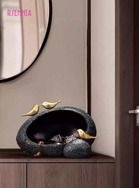 Rsemnia新中式门口玄关放钥匙收纳摆件轻奢高档家居客厅柜装饰品