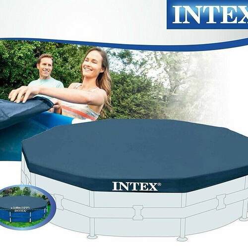 INTEX28030 28031 12尺圆形水池盖布 水池盖子防尘盖遮雨布盖布