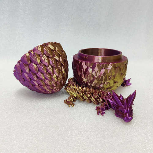 热销tiktok3D打印的水晶龙和龙蛋可以活动关节的中国龙铰链龙