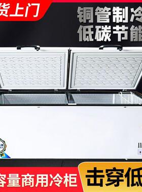 冰柜大容量家用冷藏冷冻商用冰柜保鲜冷冻冷藏两用岛柜卧式冰箱