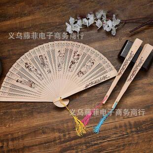 traditional China souvenir gift fan tourist wood Chinese
